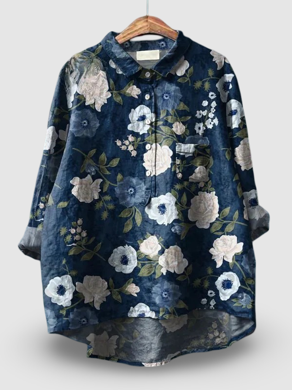 Oceana | Camisa Casual de Algodón con Estampado Floral para Mujeres