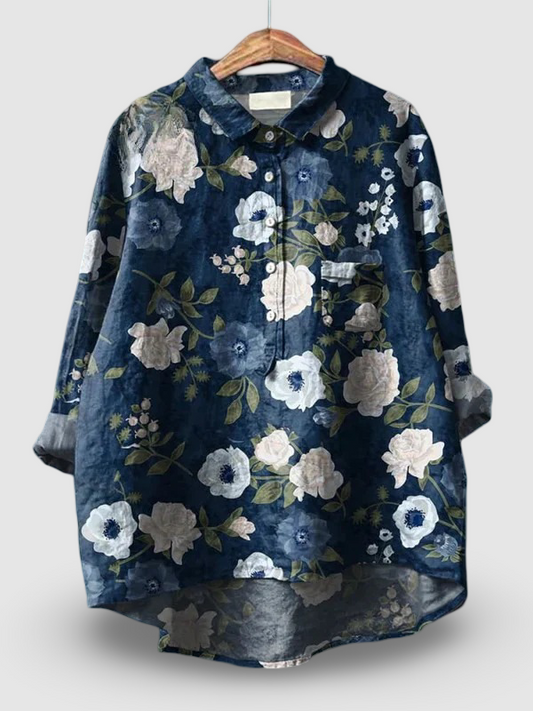 Oceana | Camisa Casual de Algodón con Estampado Floral para Mujeres