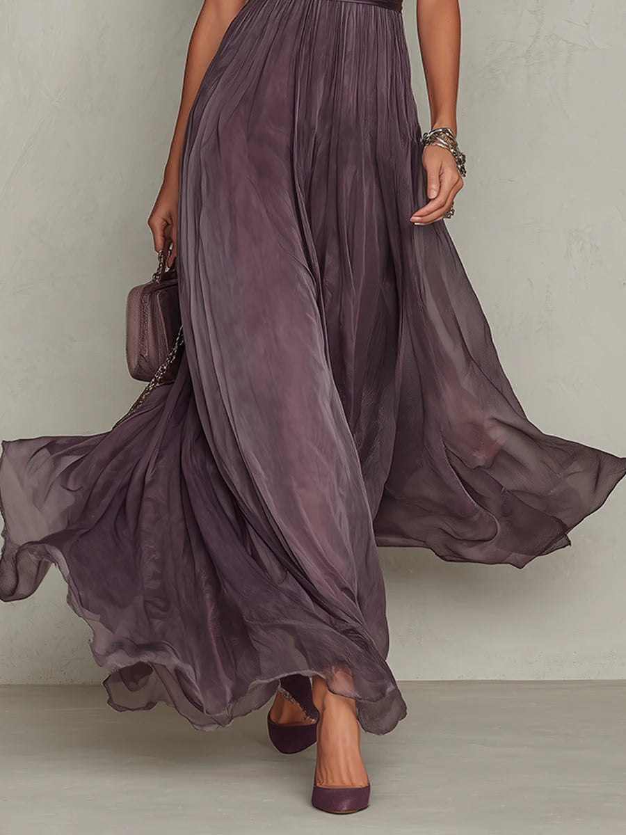 Petra - Vestido Largo Elegante de Encaje y Detalles Refinados