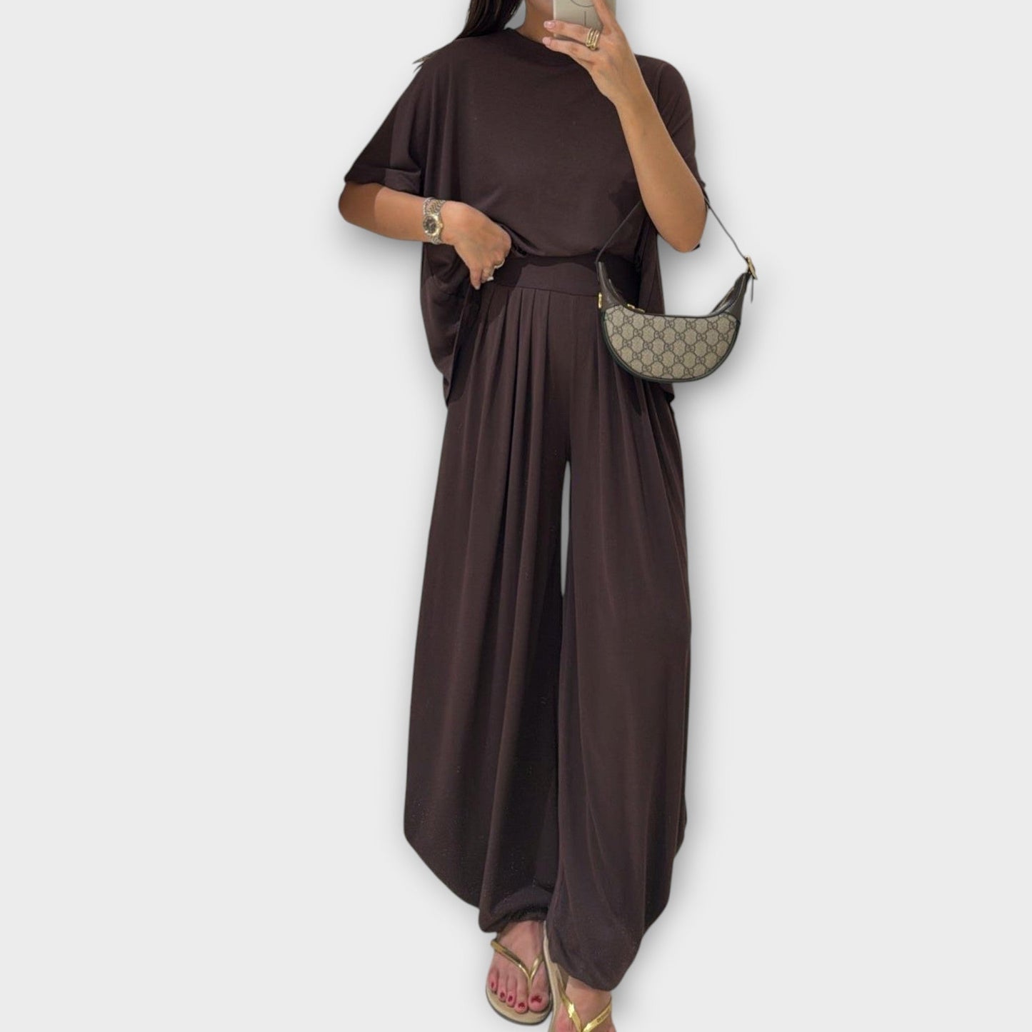 Conjunto Completo Casual de Top y Pantalones Largos