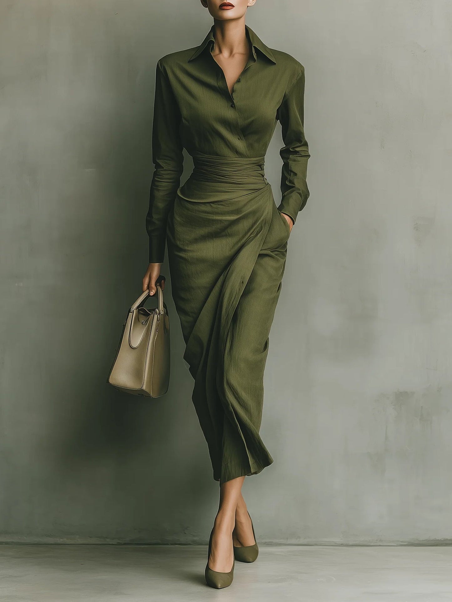 Tamariel | Vestido Camisero con Silueta Envolvente