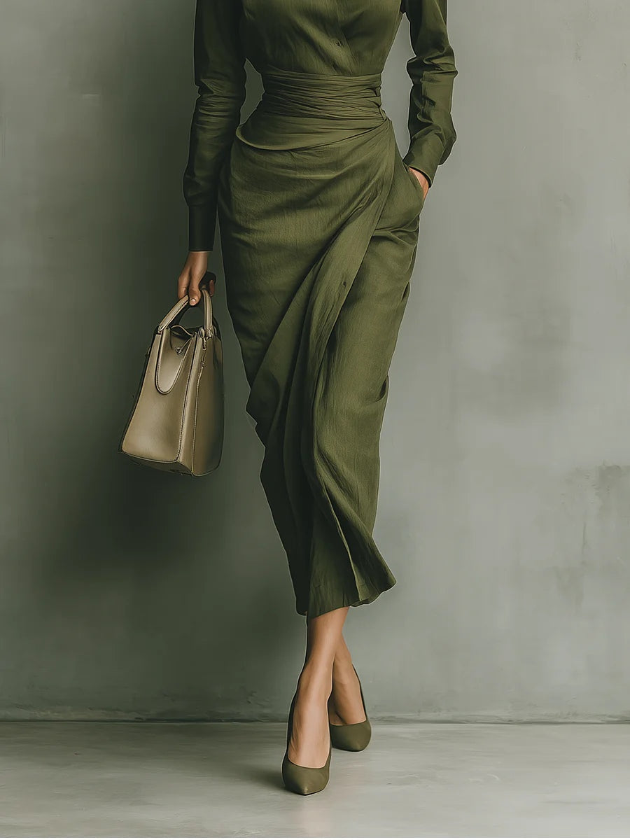 Tamariel | Vestido Camisero de Silueta Envolvente