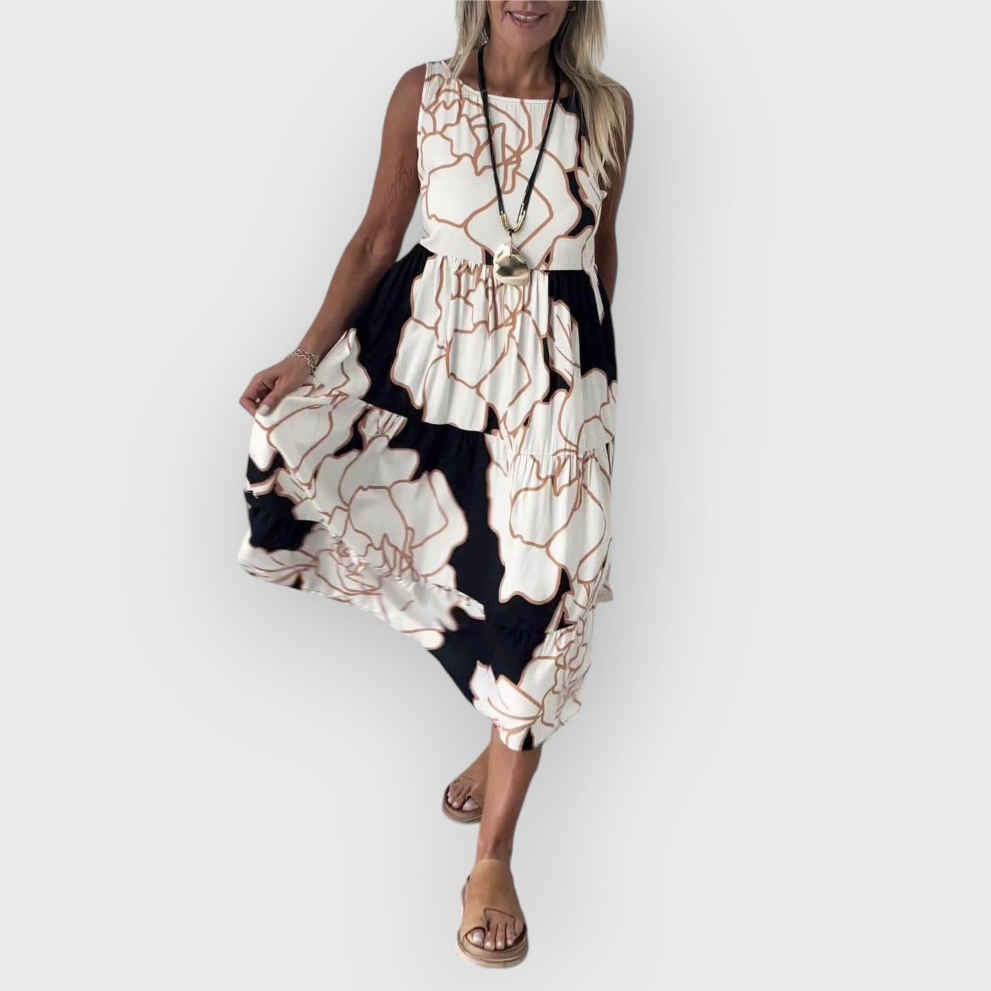 EVITA – VESTIDO FLORAL ELEGANTE CON HOMBROS DESCUBIERTOS
