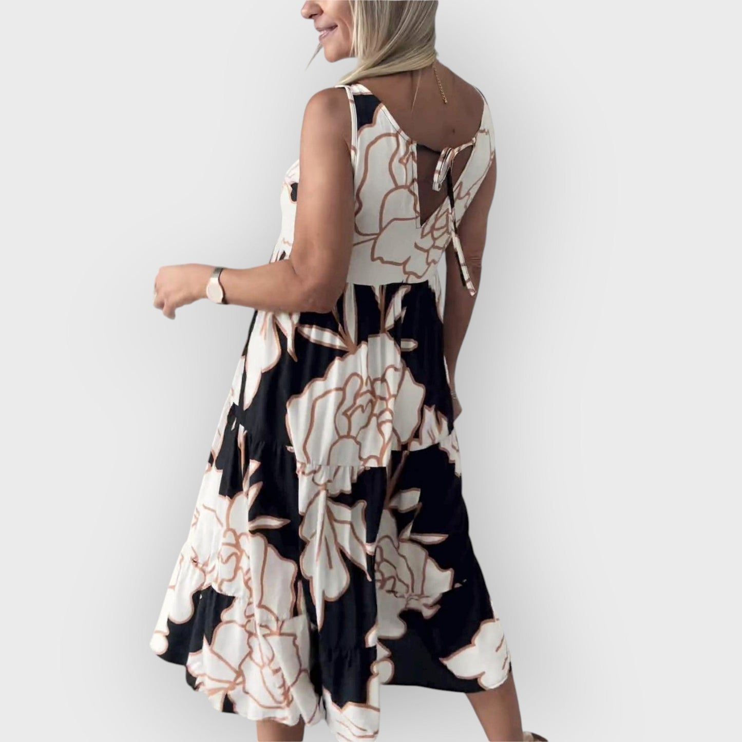 EVITA – VESTIDO FLORAL ELEGANTE CON HOMBROS DESCUBIERTOS