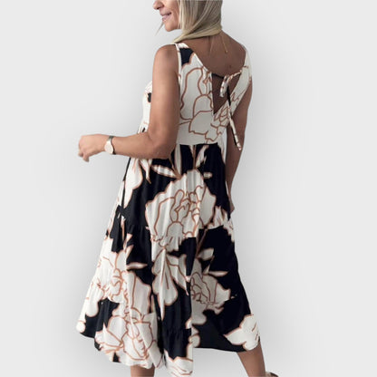 EVITA – VESTIDO FLORAL ELEGANTE CON HOMBROS DESCUBIERTOS