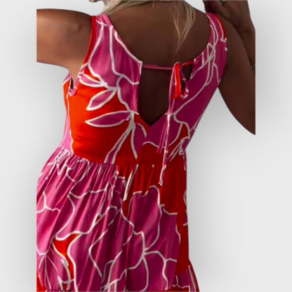 EVITA – VESTIDO FLORAL ELEGANTE CON HOMBROS DESCUBIERTOS