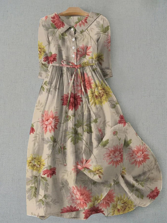 Vestido de Cintura con Cordones Zinnia para Mujeres - Encanto Vintage y Comodidad Moderna
