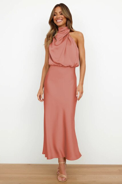 Vestido de noche fluido y limpio - Elegancia atemporal para grandes ocasiones