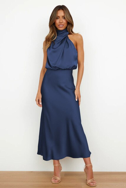 Vestido de noche fluido y limpio - Elegancia atemporal para grandes ocasiones