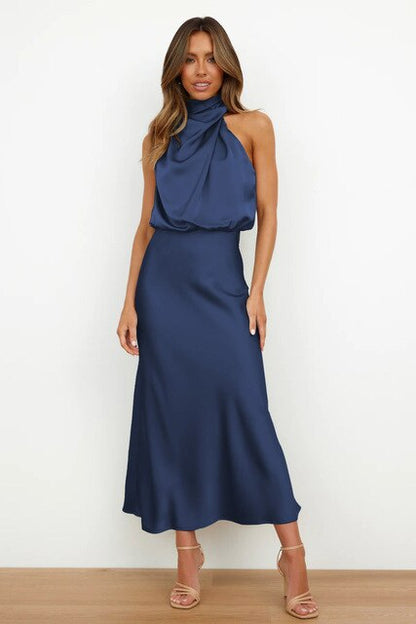 Vestido de noche fluido y limpio - Elegancia atemporal para grandes ocasiones