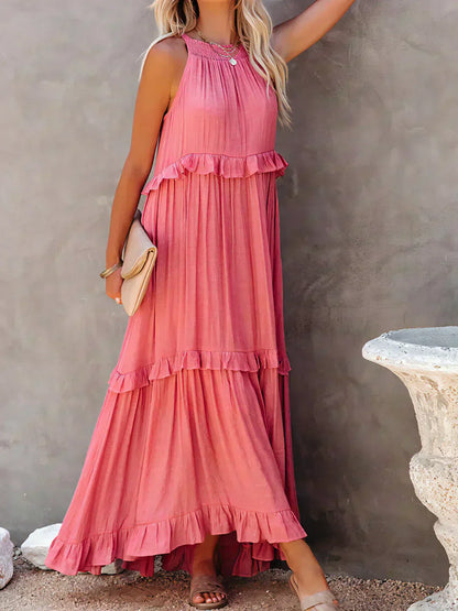 Landry - Vestido sin mangas con volantes chic