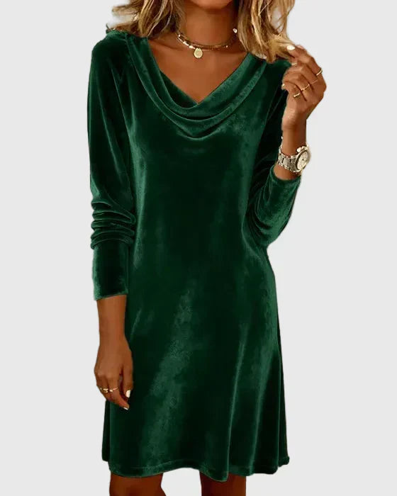 Frosina | Vestido de Terciopelo Ajuste Suelto