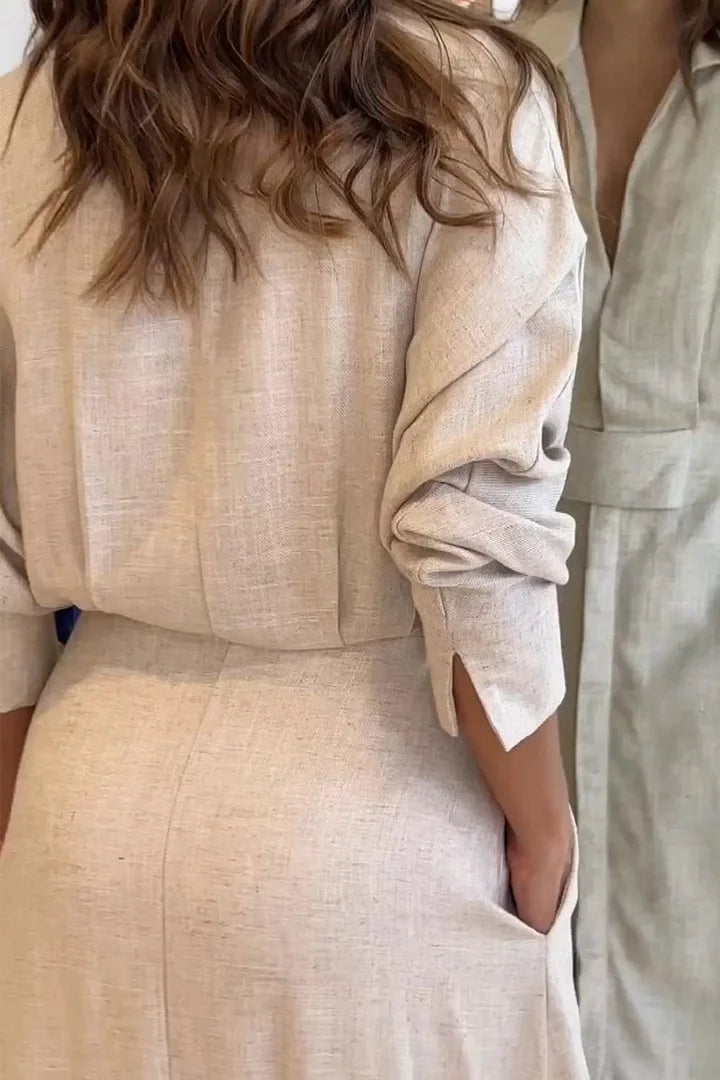 Eulalia | Vestido Maxi de Algodón y Lino
