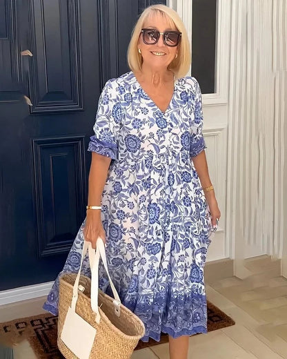 ARIAS - Vestido Bohemio con Escote en V