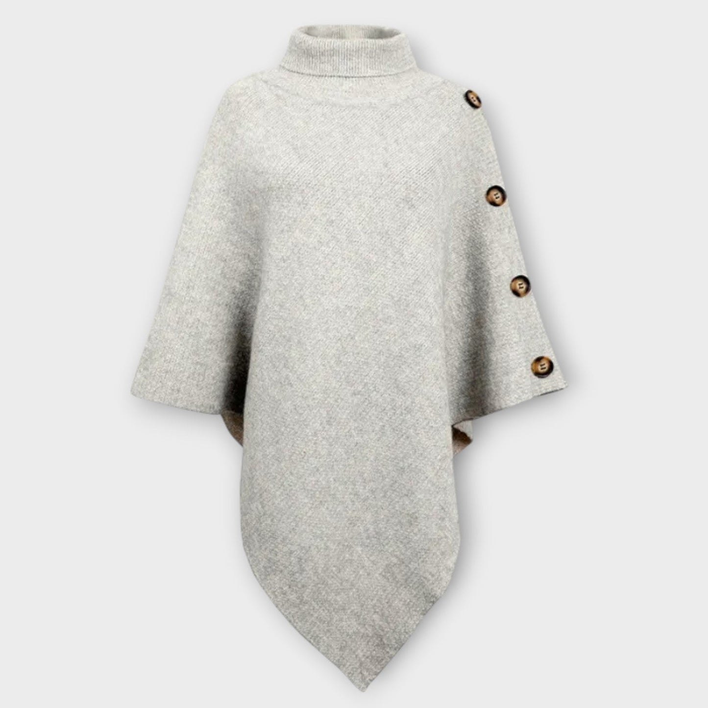Poncho de Punto Suave con Detalles de Botones