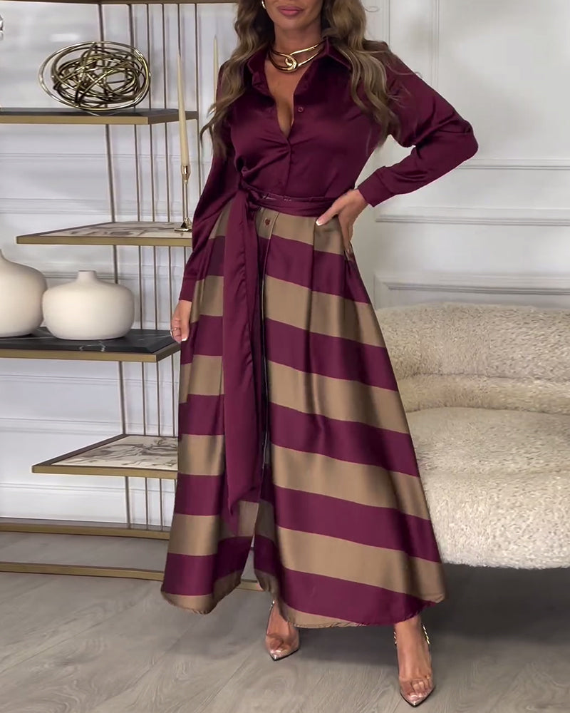 Ariana - Vestido de Elegancia Rayada