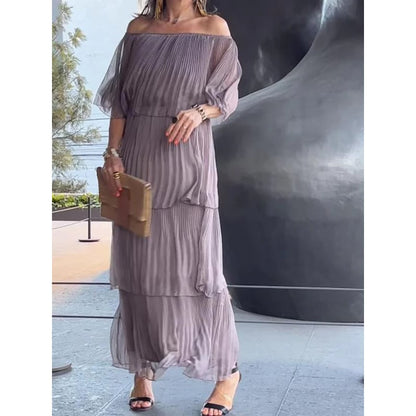SAFRÁN – VESTIDO LARGO DE CHIFFON