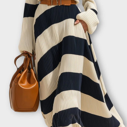 Vestido Maxi a Rayas de Punto