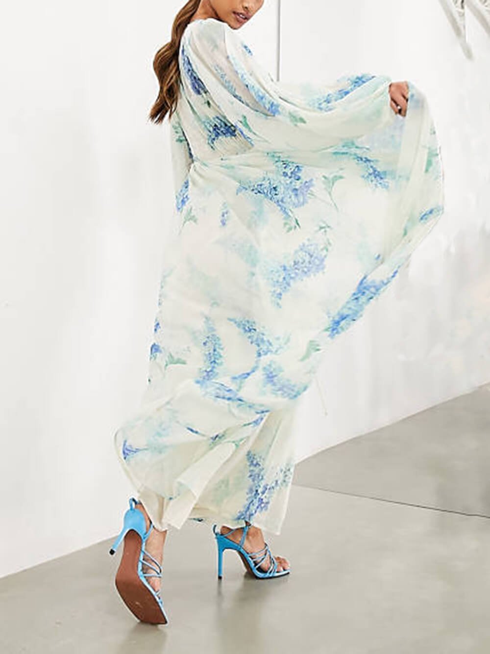 MONROE – VESTIDO MAXI DE CHIFFON FLORES DEL OCÉANO
