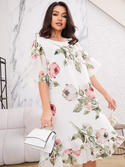 Violeta | Elegante vestido de chiffon con estampado floral