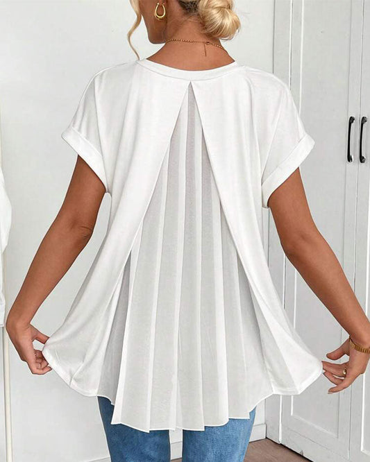 ESTRID - CAMISETA DE PATCHWORK CON MANGAS CORTAS Y ESTILO