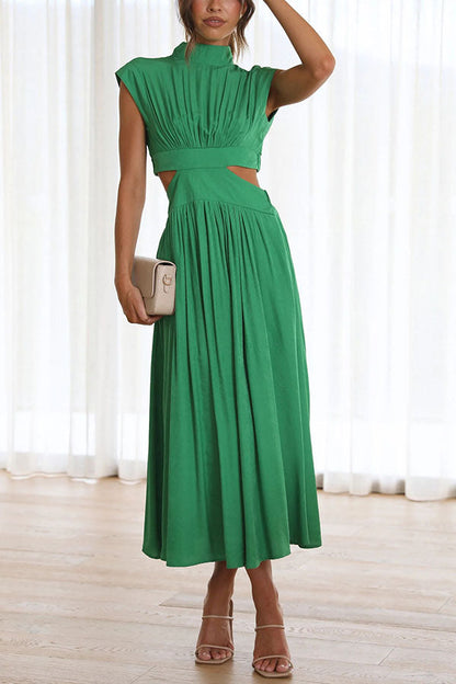 Quincy | Vestido Midi con Corte y Bolsillos