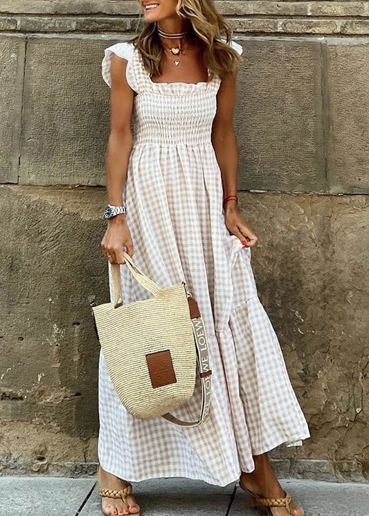Lily™ - Vestido Maxi a Cuadros con Estilo