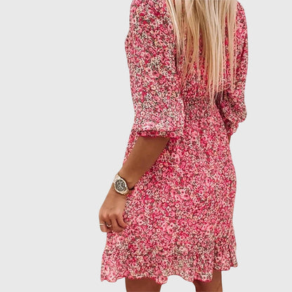 Elisa | Vestido Floral con Mangas Abullonadas