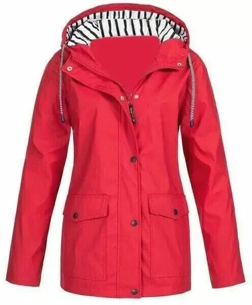 Ilektra - Chaqueta Elegante de Manga Larga Impermeable con Capucha