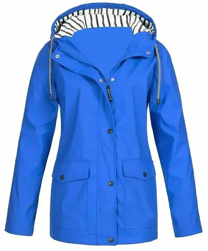 Ilektra - Chaqueta Elegante de Manga Larga Impermeable con Capucha