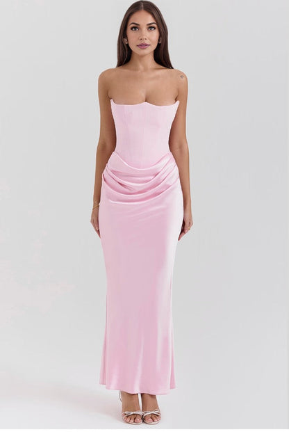 Paloma - Elegante Vestido Maxi Sin Mangas de Satén
