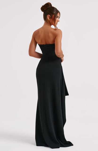 FALLON – VESTIDO MAXI ELEGANTE SIN TIRANTES