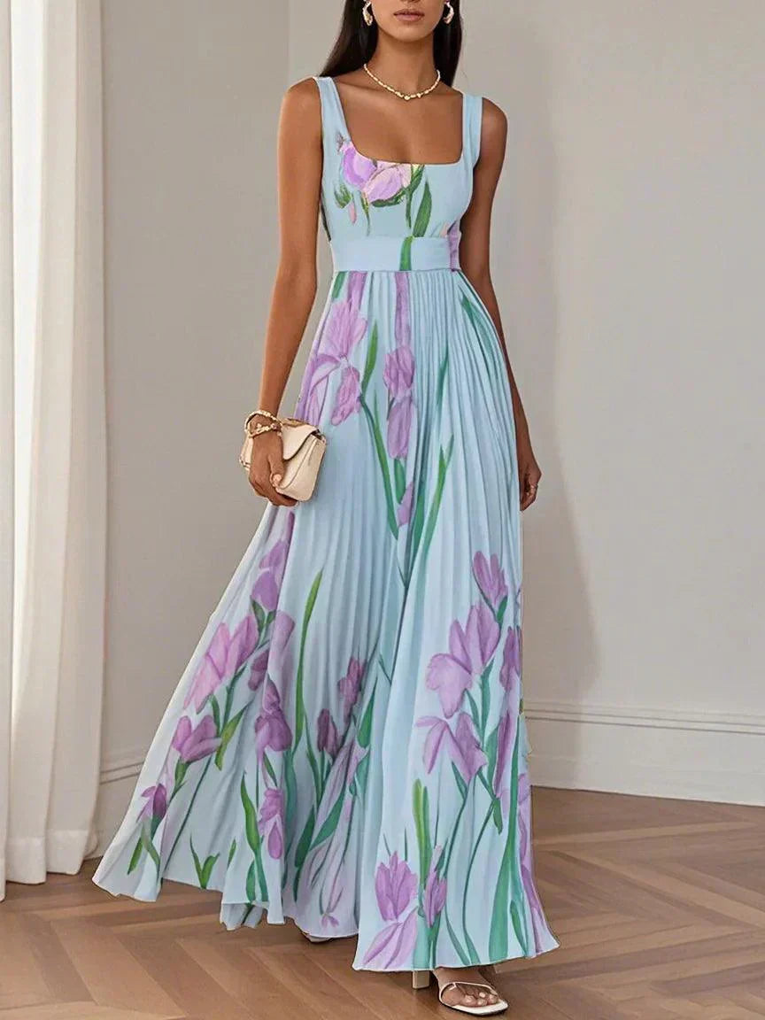 Vestido Largo Plisado en Muselina - Elegancia Atemporal