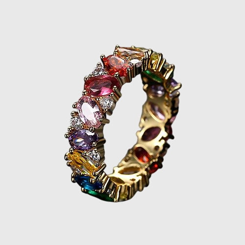 Anillo Vintage en Zirconia Colorida