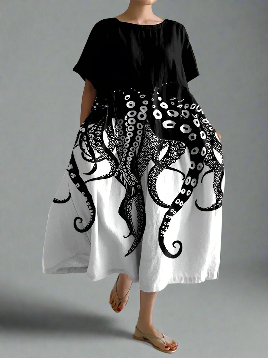 Alvenhild | Vestido de Verano Artístico con Cómoda Libertad de Movimiento y Estilo Único