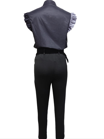 Rainie - Conjunto Elegante con Mangas con Volantes