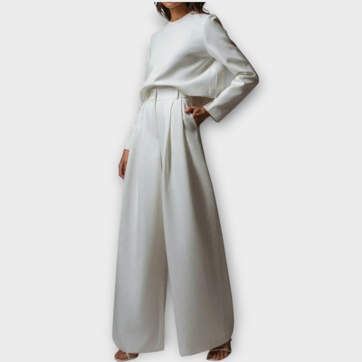 Conjunto Elegante de Dos Piezas con Pantalones Amplios