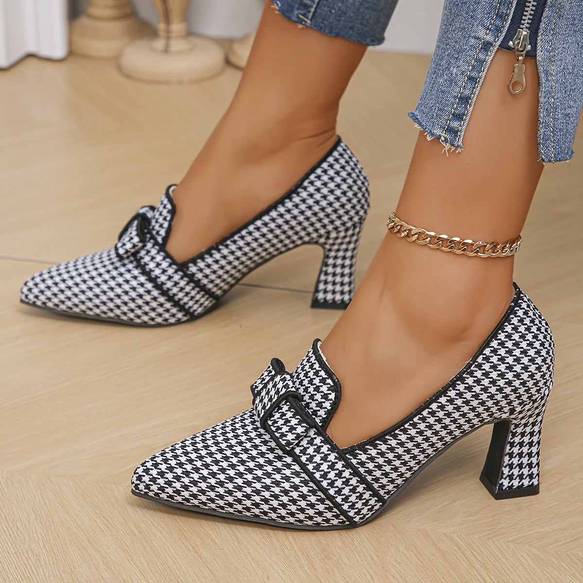 Violetta - Elegantes Tacones Pied de Poule