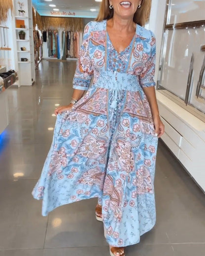 Mia – Elegante Vestido de Vacaciones con Escote en V