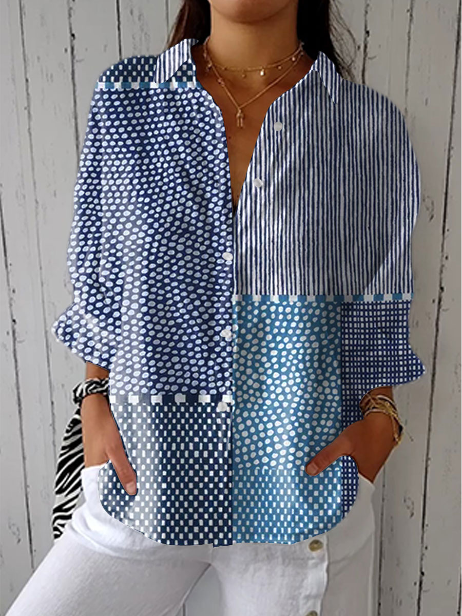 Fiora | Blusa Patchwork Oceánica