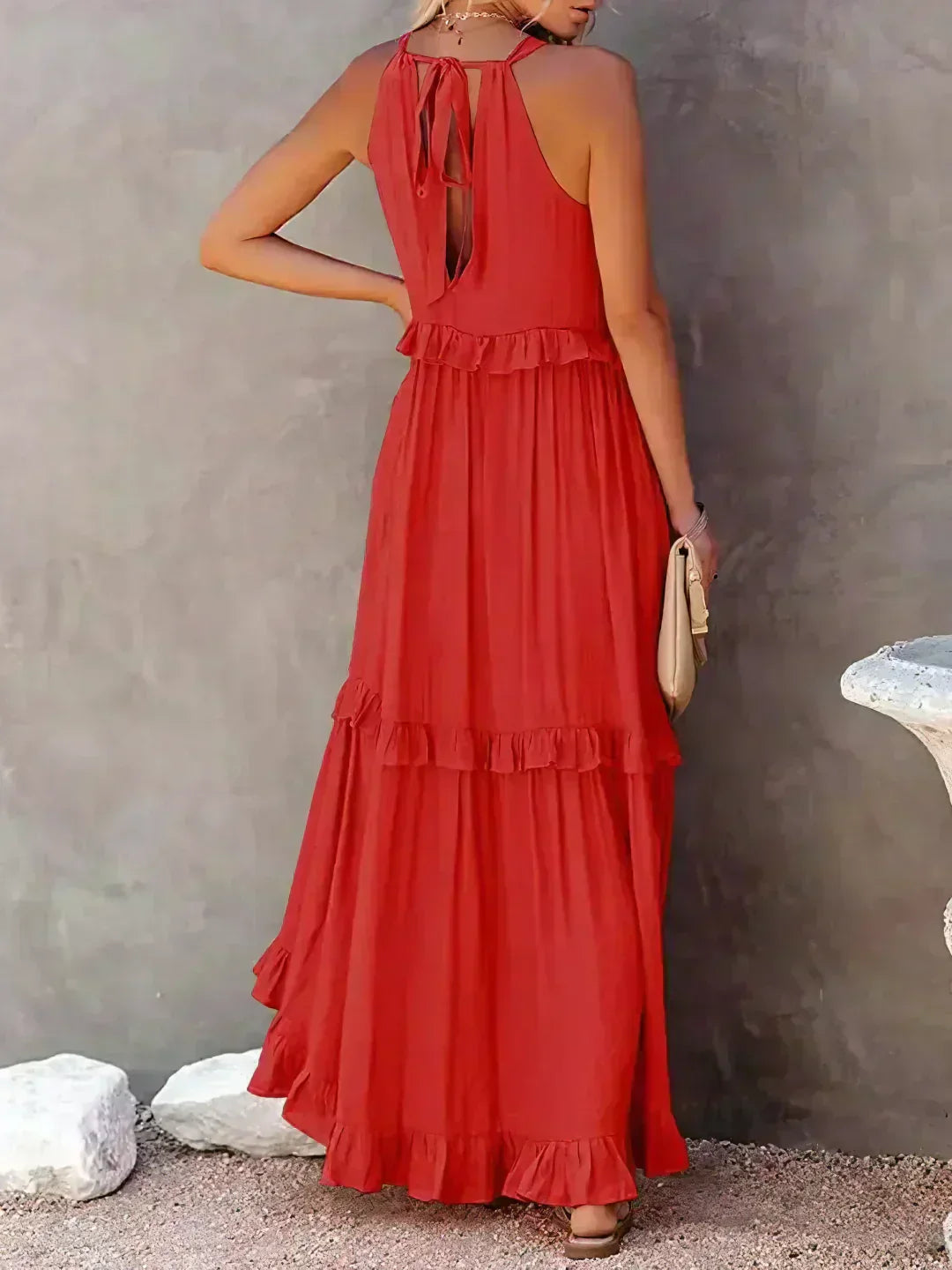 Landry - Vestido sin mangas con volantes chic