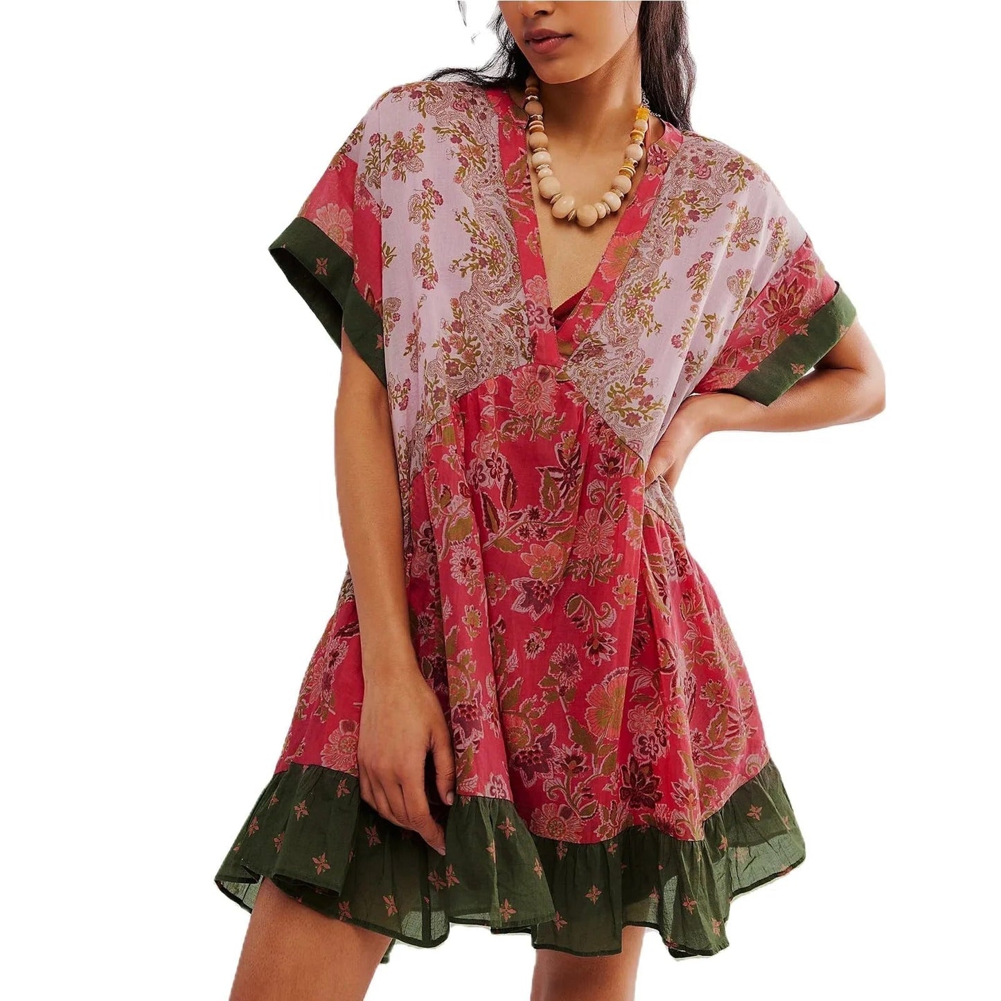 Vestido Bohemio Cuello en V - Elegancia Atemporal