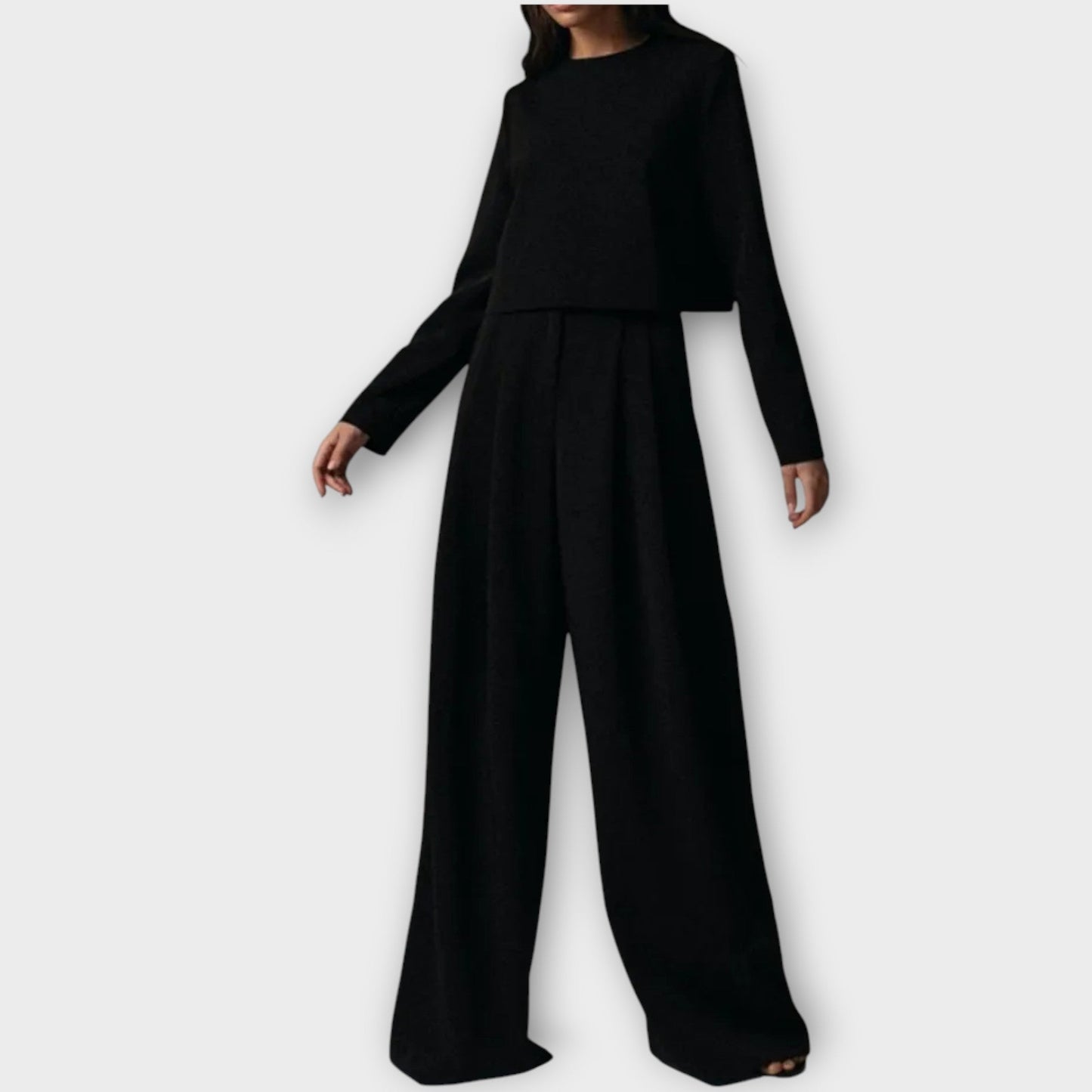 Conjunto Elegante de Dos Piezas con Pantalones Amplios