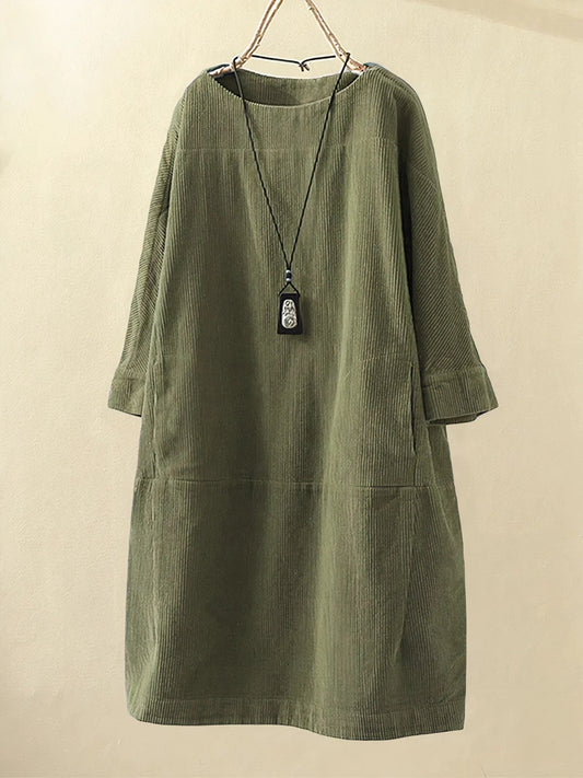 Alexis - Vestido Relajado de Pana Vintage