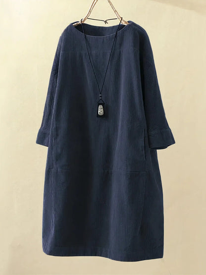 Alexis - Vestido Relajado de Pana Vintage