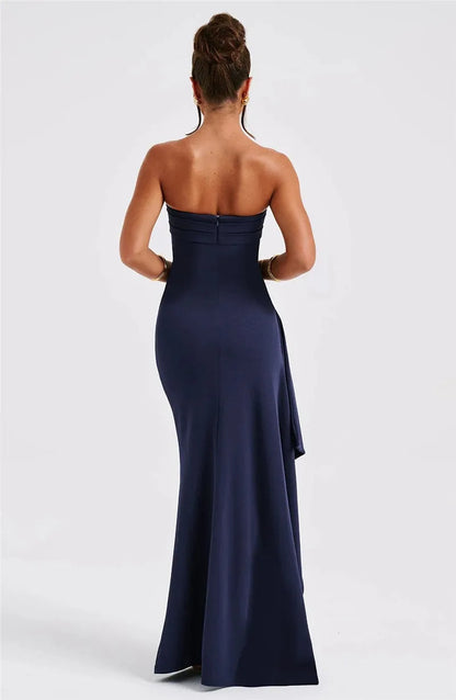 FALLON – VESTIDO MAXI ELEGANTE SIN TIRANTES