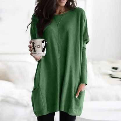 YVONNE - VESTIDO DE MANGA LARGA CON BOLSILLOS
