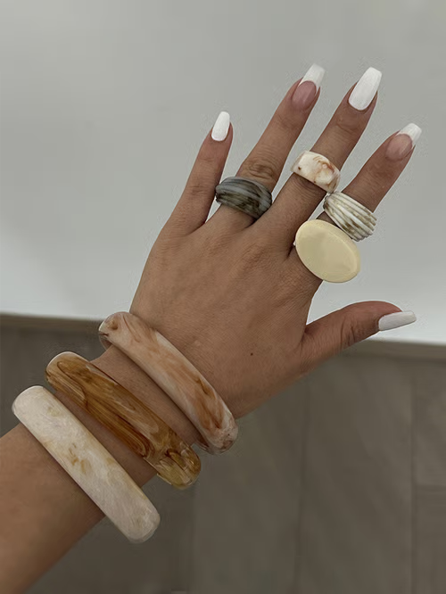 Pulsera Vintage Étnica de Mármol