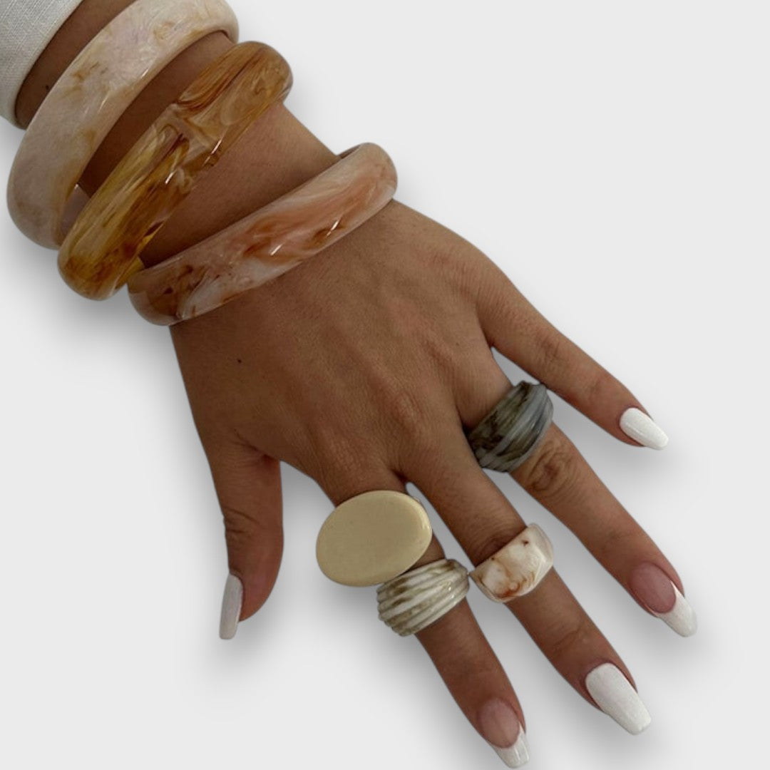 Marisa – Pulsera Vintage con Efecto Mármol