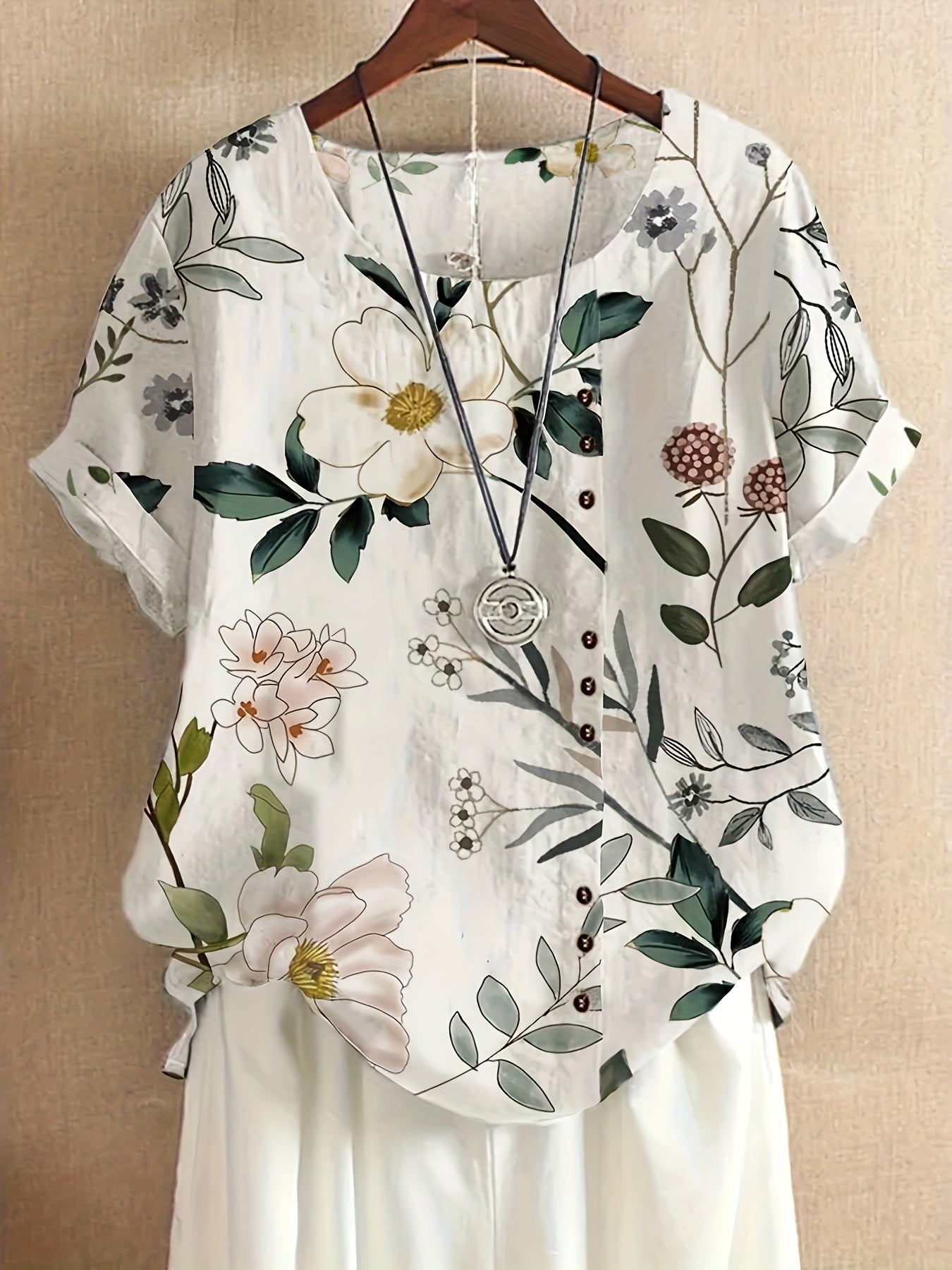 Sienna – Blusa con Detalle de Botones Florales